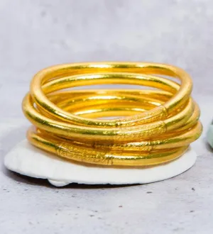 1 Genuine Buddhist Bangle Bracelet - Gold Size M