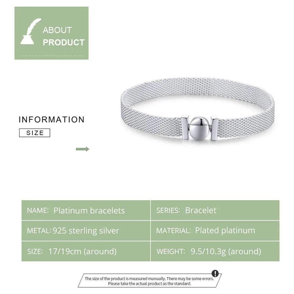 100% Real Sterling Silver 925 Reflexions Bracelet for Women European Luxury Fine Jewelry SCX110