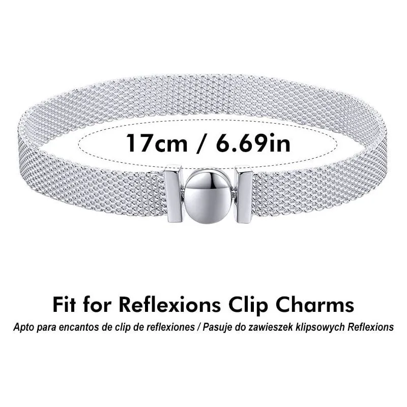 100% Real Sterling Silver 925 Reflexions Bracelet for Women European Luxury Fine Jewelry SCX110