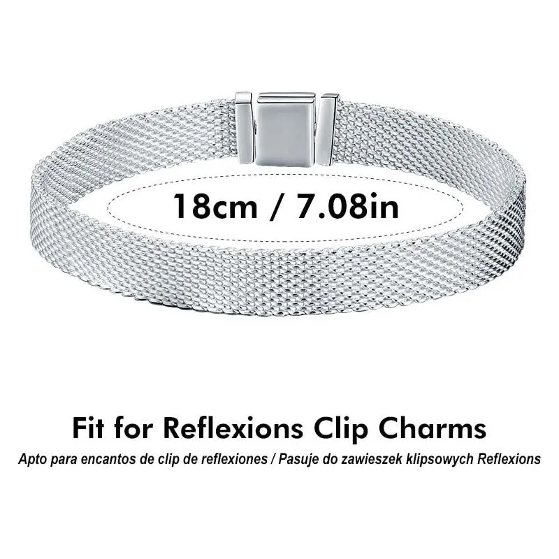 100% Real Sterling Silver 925 Reflexions Bracelet for Women European Luxury Fine Jewelry SCX110