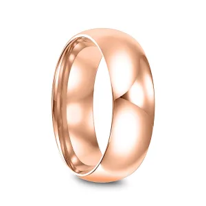 10k Rose Gold Women's Domed Ring with Polished Finish - 2mm - 4mm