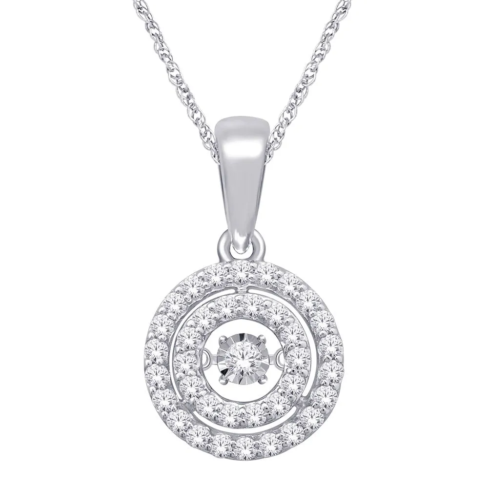 10K White Gold 1/3 Ct.Tw. Composite Diamond Double Frame Pendant