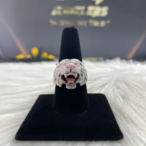 10K Yellow Gold Diamond White Tiger Ring Ct Dia / 15.6gr / Size 9.5