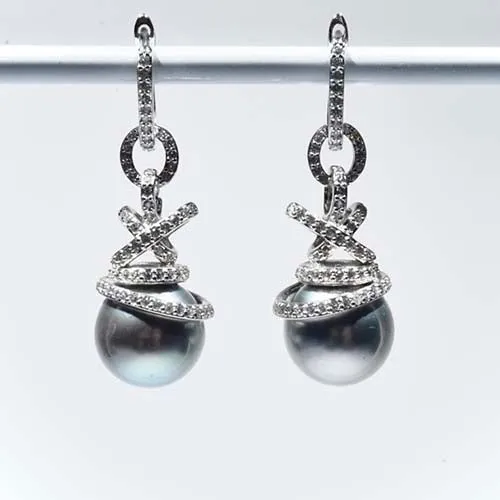 12mm-13mm Tahitian Pearl Luxurious & Versatile Dangle Earrings