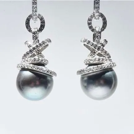 12mm-13mm Tahitian Pearl Luxurious & Versatile Dangle Earrings