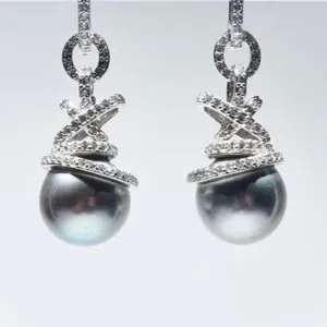 12mm-13mm Tahitian Pearl Luxurious & Versatile Dangle Earrings