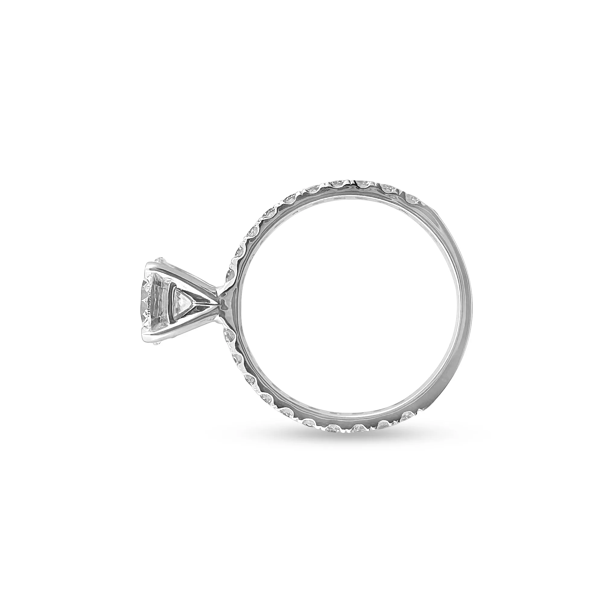 1.30cts Round Brilliant Lab-Grown Diamond 14 Karat White Gold Engagement Ring