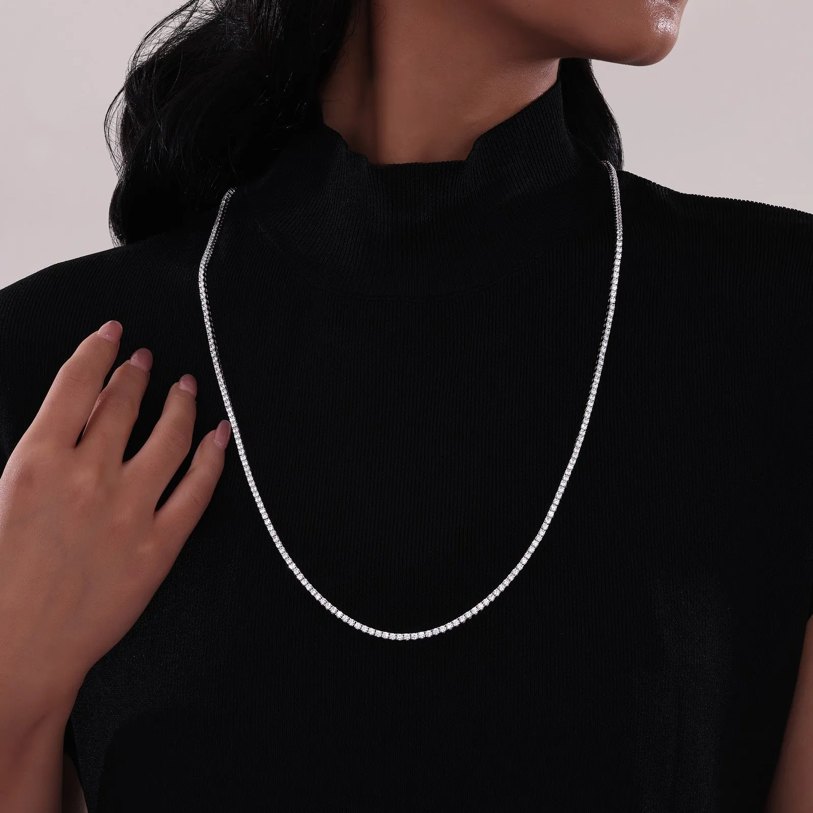 13.7 CTW 30-Inch Tennis Necklace N0317CLP30