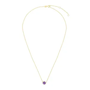 14K Gold & Amethyst Solitaire Necklace