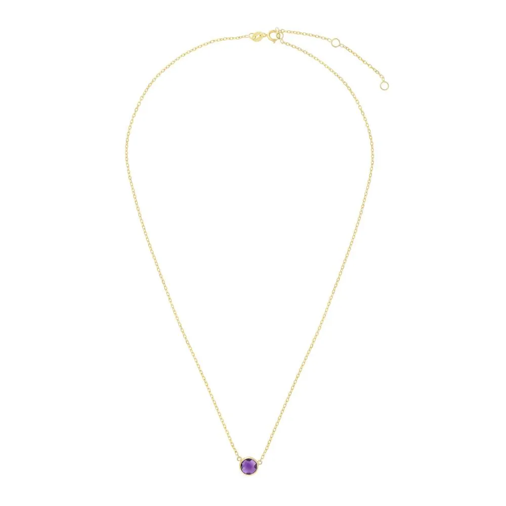 14K Gold & Amethyst Solitaire Necklace
