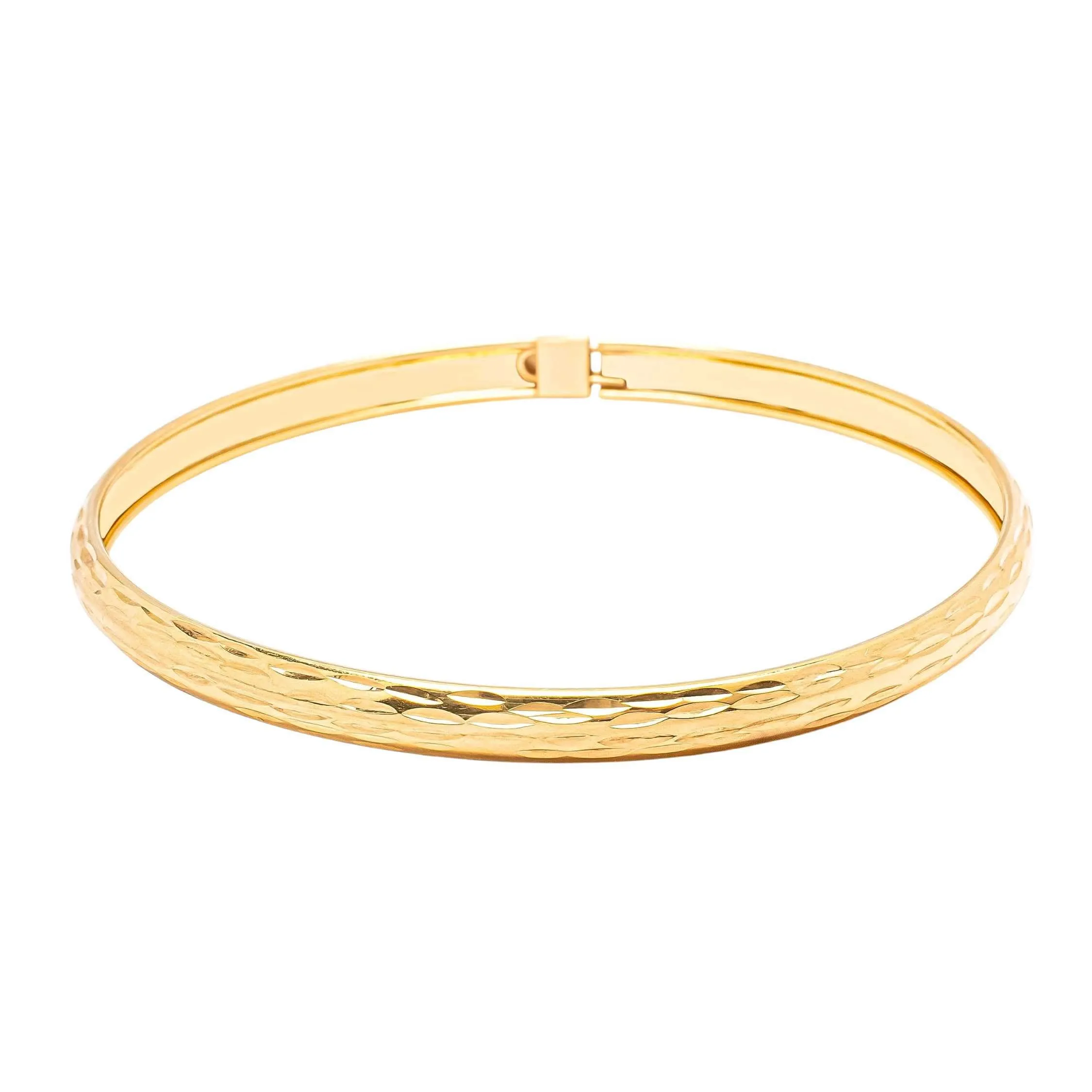 14K Gold Over Sterling Silver Smooth Bangle Bracelet