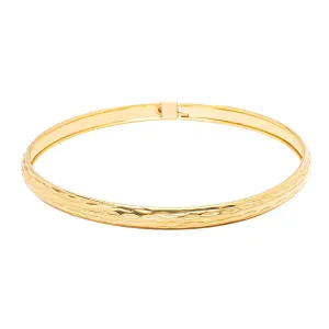 14K Gold Over Sterling Silver Smooth Bangle Bracelet