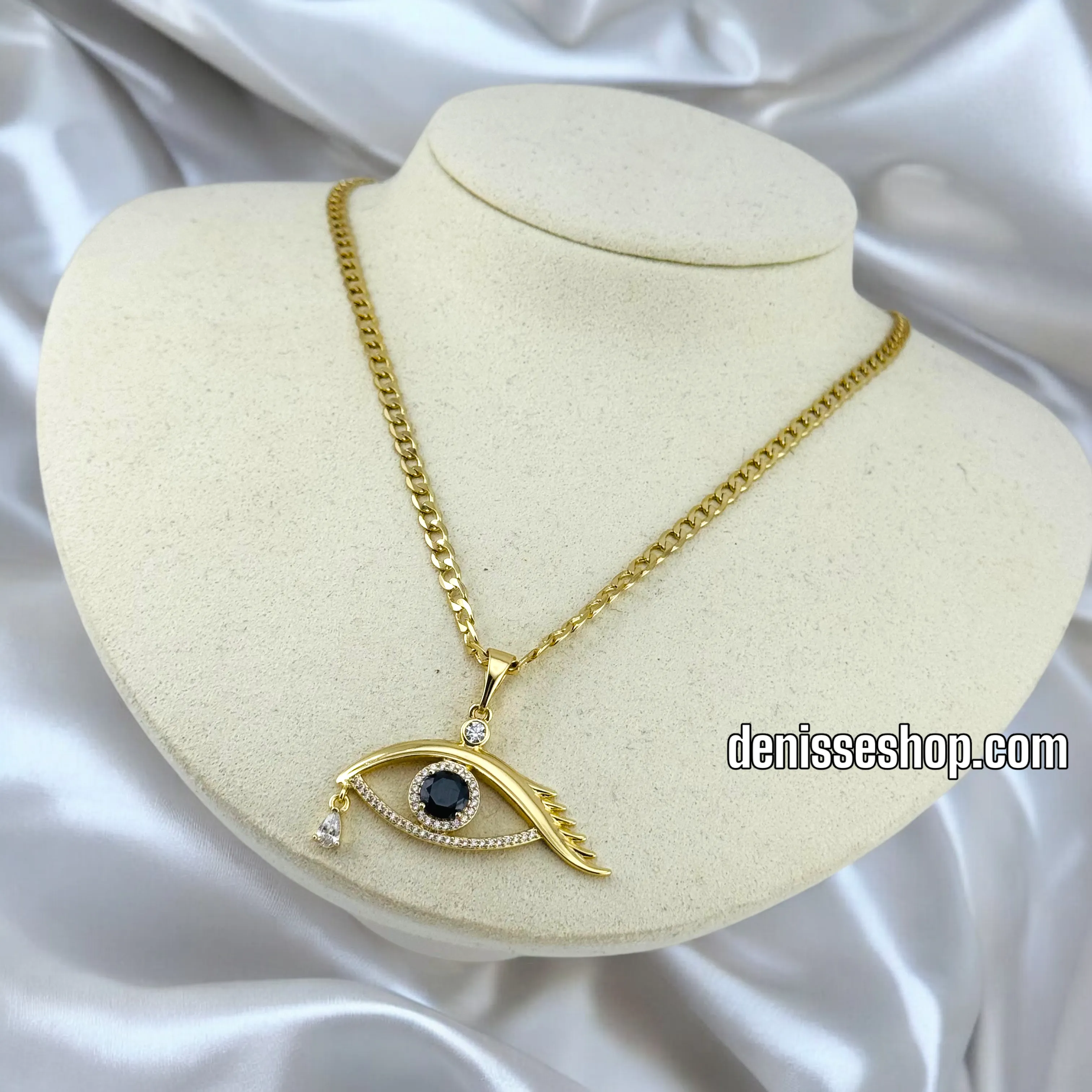 14K WOMEN / EYE BLACK STONE PENDANT P534