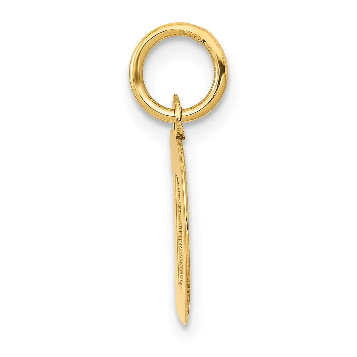 14k Yellow Gold Small Block Design Letter D Initial Pendant