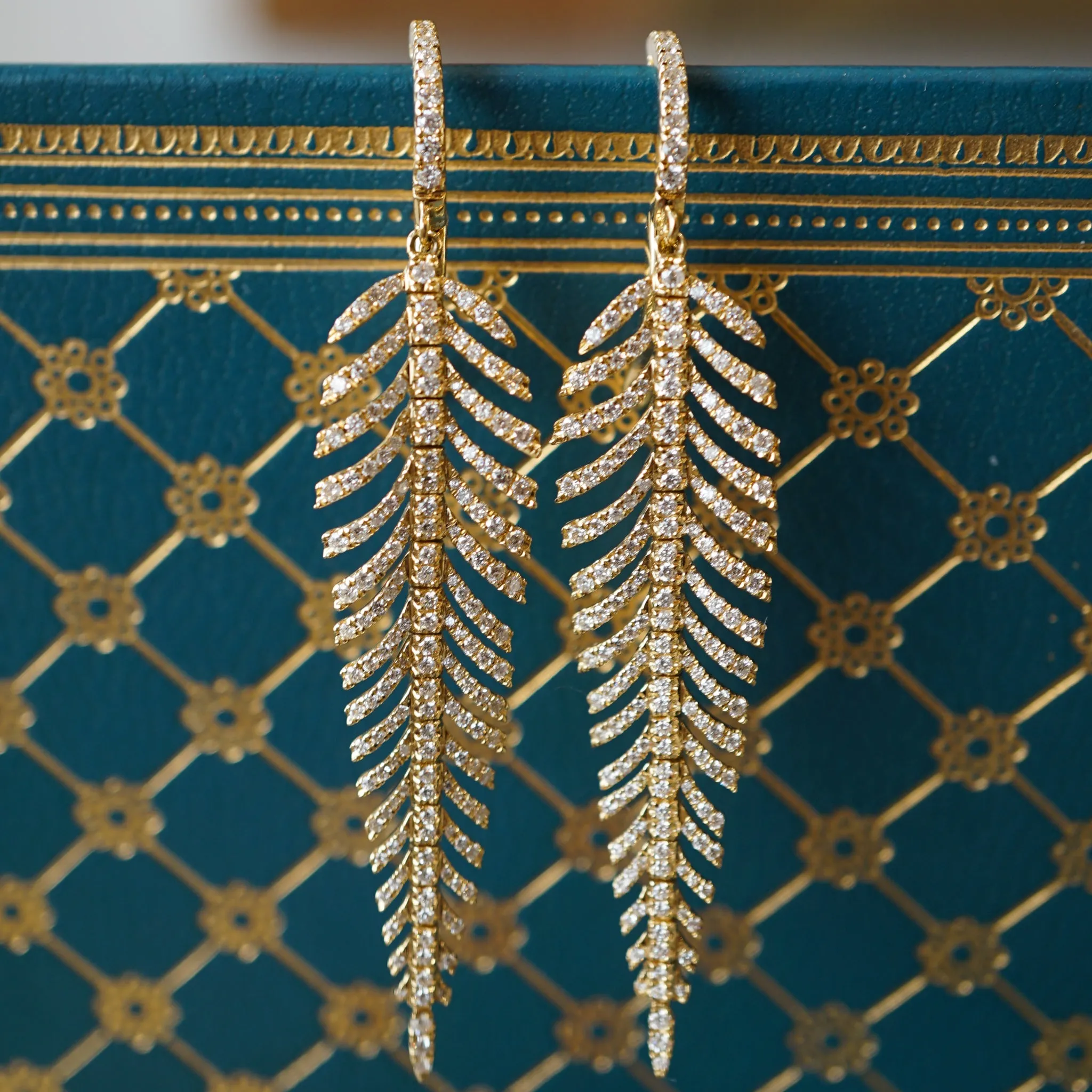 1.73 Pave Diamond Earrings in 18k Yellow Gold
