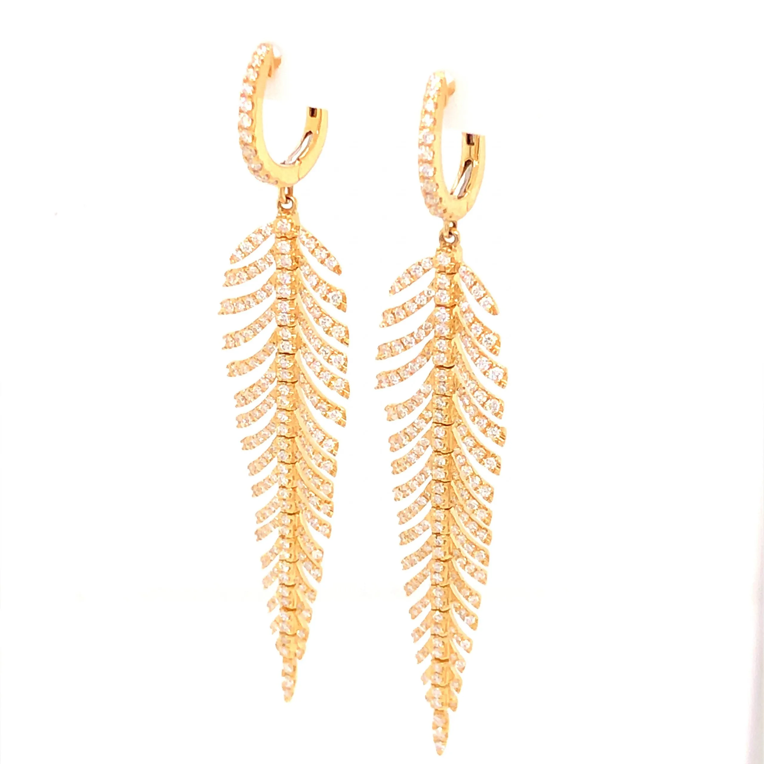 1.73 Pave Diamond Earrings in 18k Yellow Gold