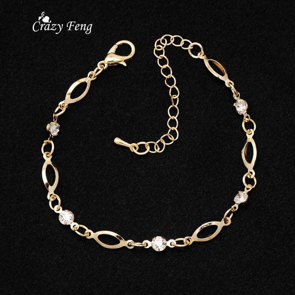 18k Gold Plated Crystal Friendship bracelets for women