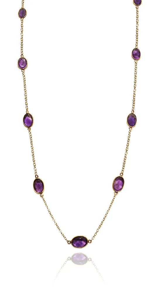18K Gold Plated Quindici Pietra Milano Necklace Amethyst