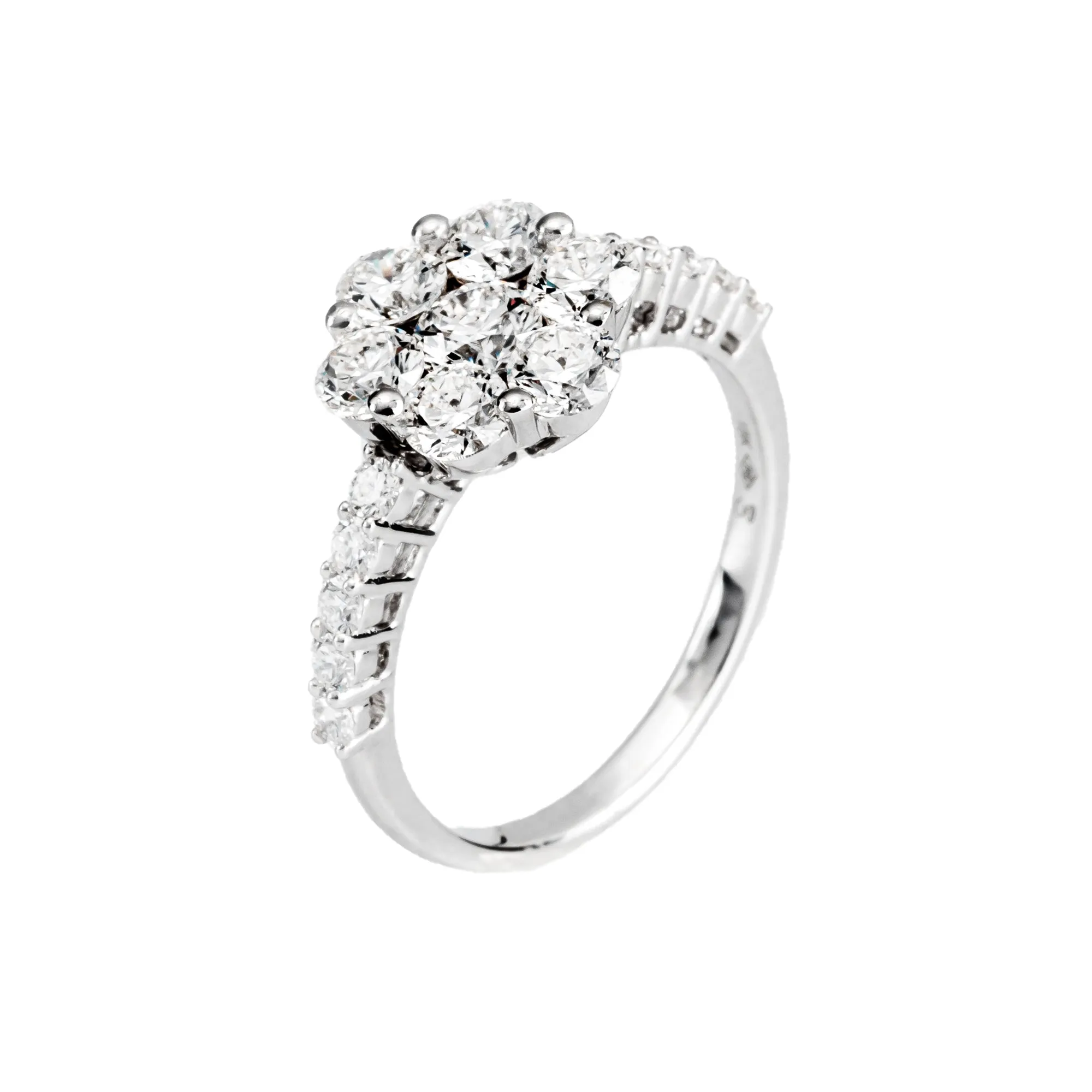 18K White Gold Tdw. 1.95ct Diamond Engagement Ring - 20610876