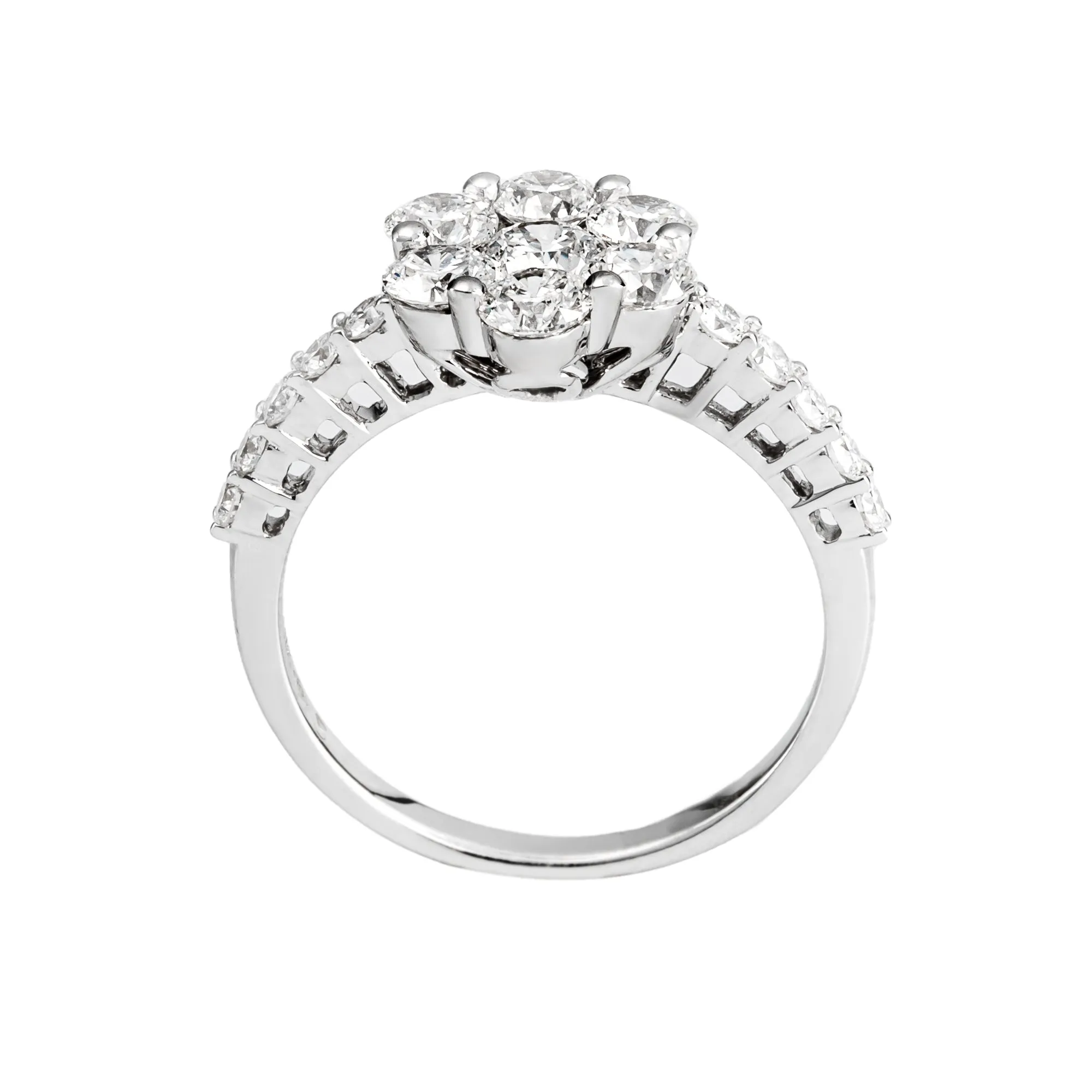 18K White Gold Tdw. 1.95ct Diamond Engagement Ring - 20610876