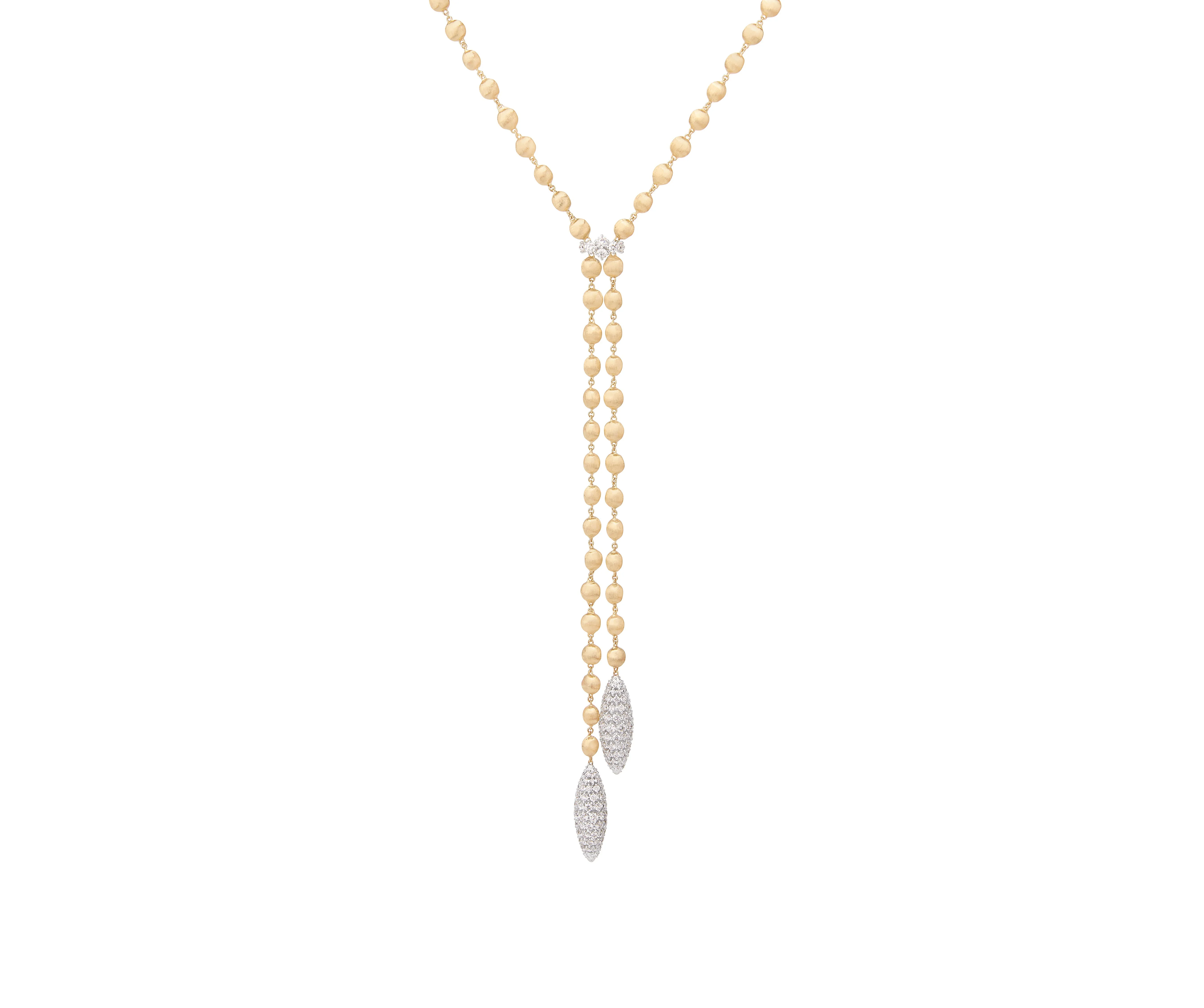 18K Yellow Gold Diamond Drop Necklace
