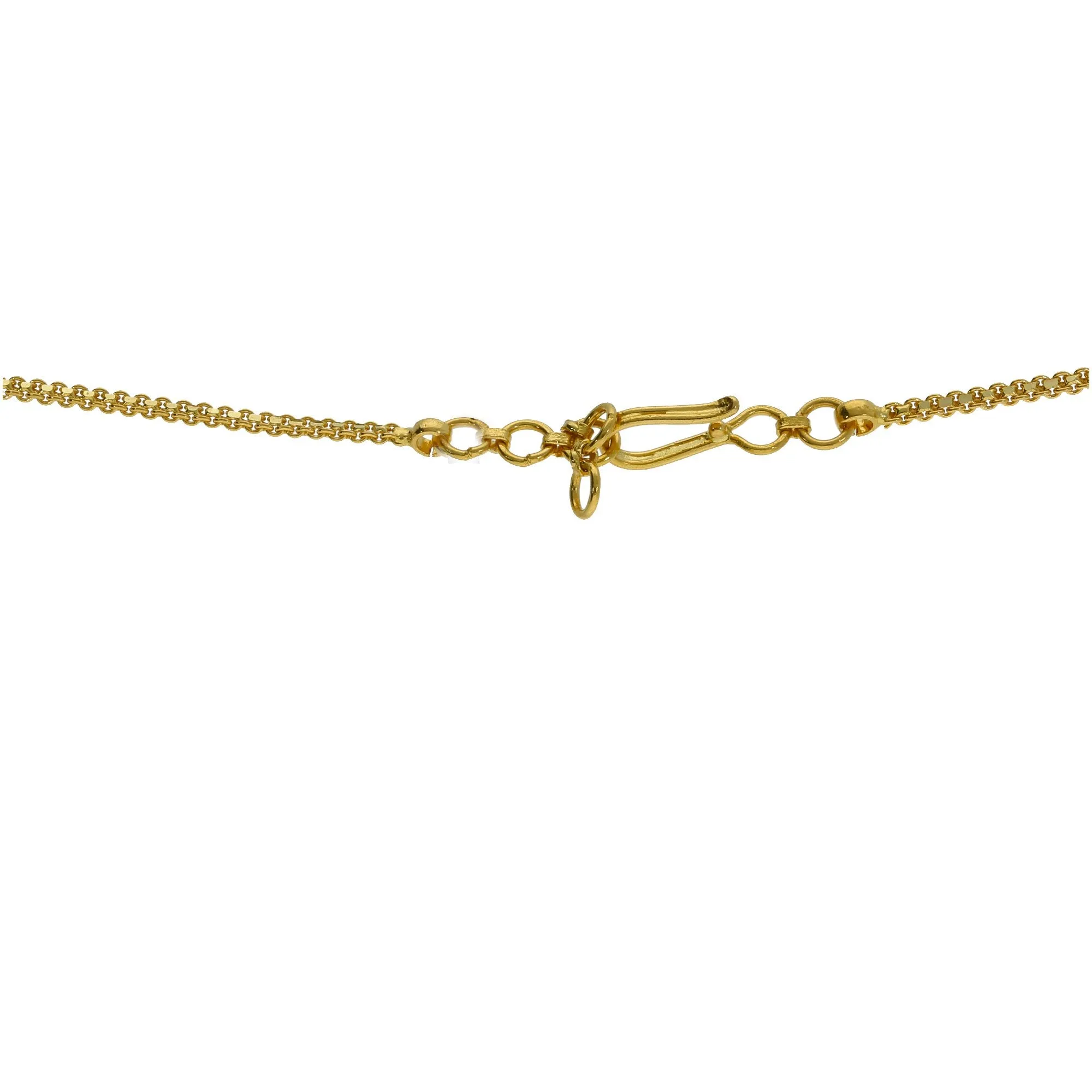 22K Yellow Gold Necklace & Jhumki Earrings Set W/ Beaded Filigree & Chandelier Egyptian Collar
