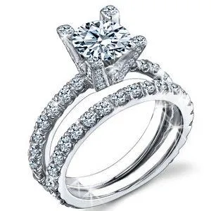 3.00 CARAT CENTER ROUND BRILLIANT CUT DIAMOND PAVE ENGAGEMENT RING