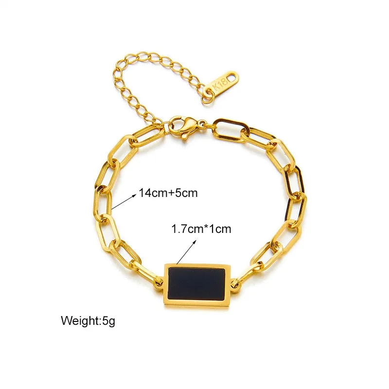 316L Stainless Steel Punk Women Gold Color Bracelet
