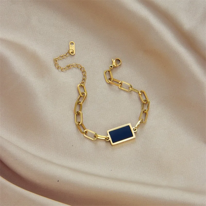 316L Stainless Steel Punk Women Gold Color Bracelet