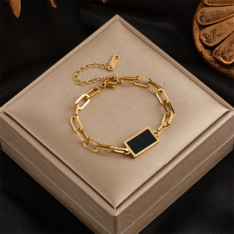 316L Stainless Steel Punk Women Gold Color Bracelet