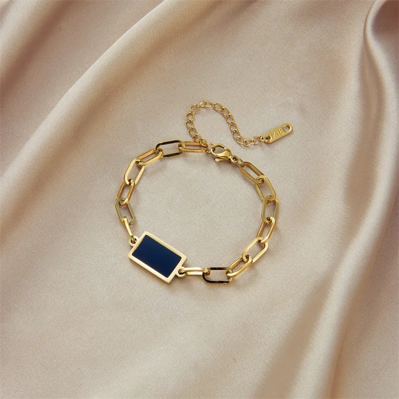 316L Stainless Steel Punk Women Gold Color Bracelet