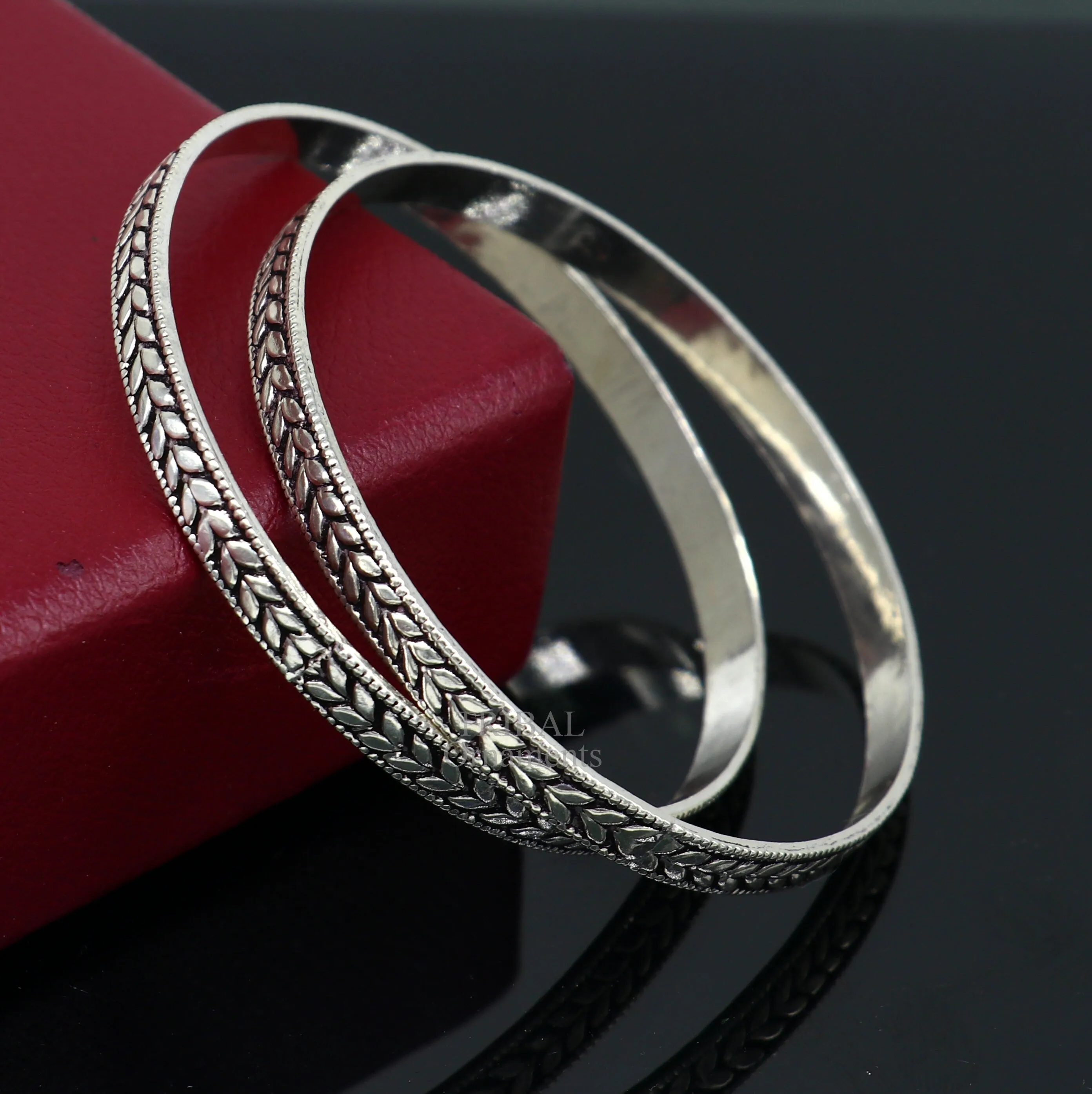 925 sterling silver handcrafted amazing Floral design bangles bracelet, fancy stylish gorgeous kangan tribal belly dance jewelry nba321