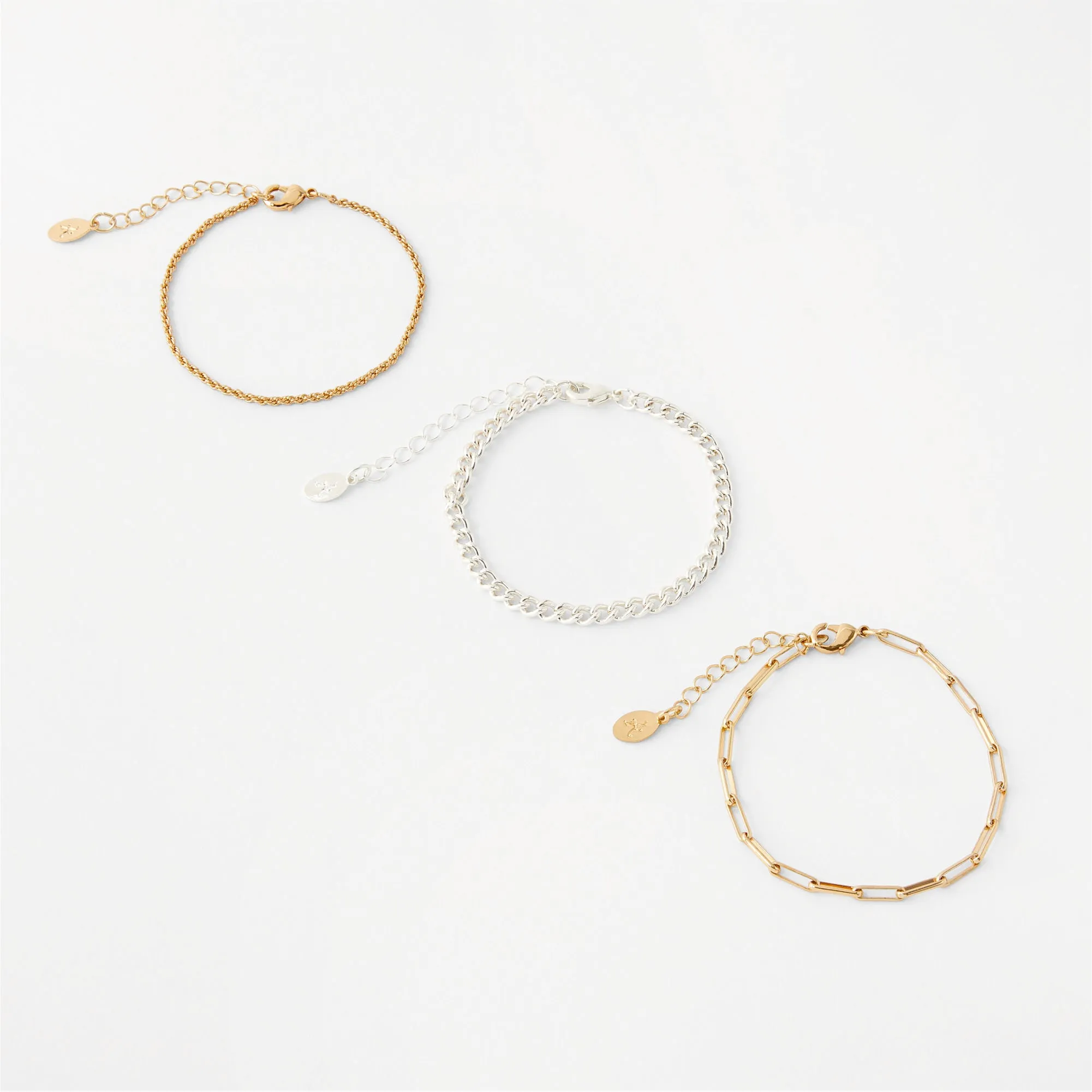 Accessorize London Women's Set of 3 Chain Bracelets