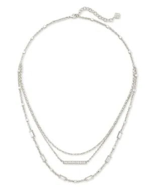 Addison Multi Strand Necklace Rhodium