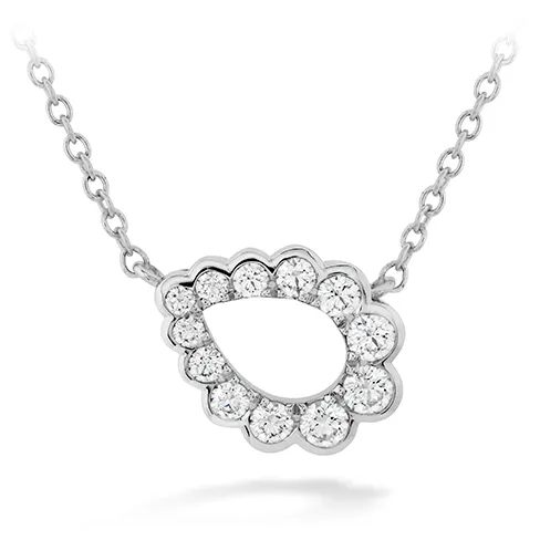 Aerial Regal Scroll Teardrop Necklace .30ctw