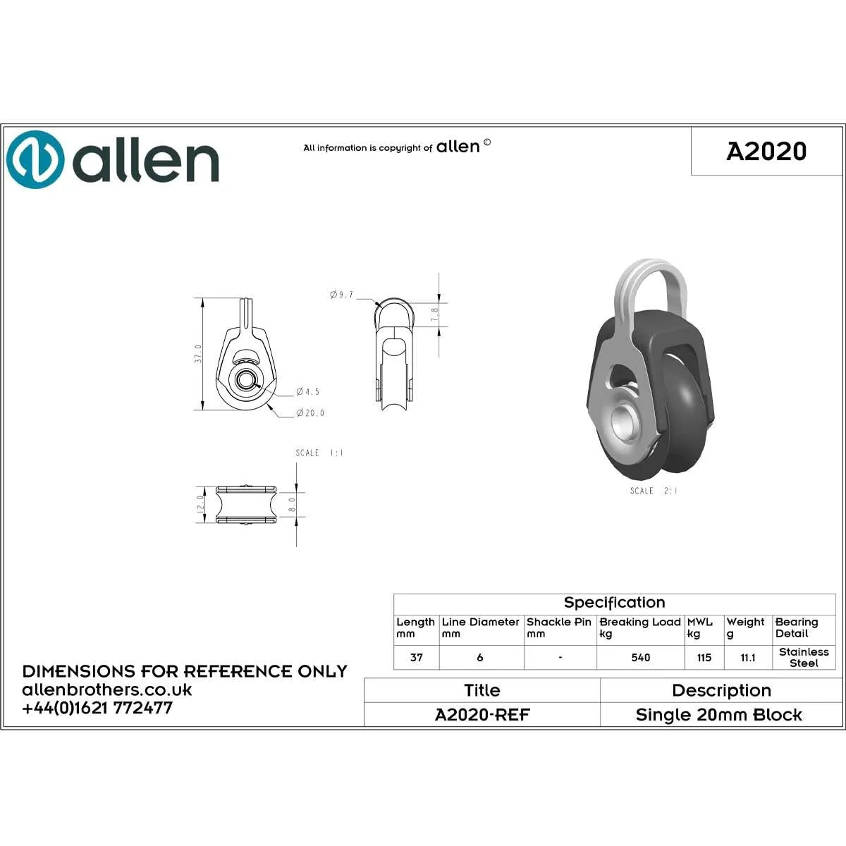 Allen Brothers 20mm Dynamic Block