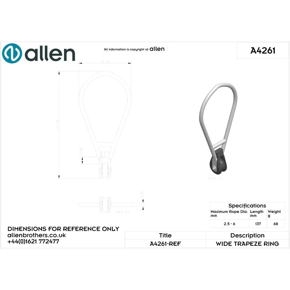 Allen Wide Trapeze Ring with 20mm Block