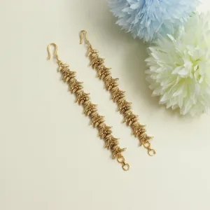 Antique Gold Drop Flower Bridal Maatal / Ear Chains