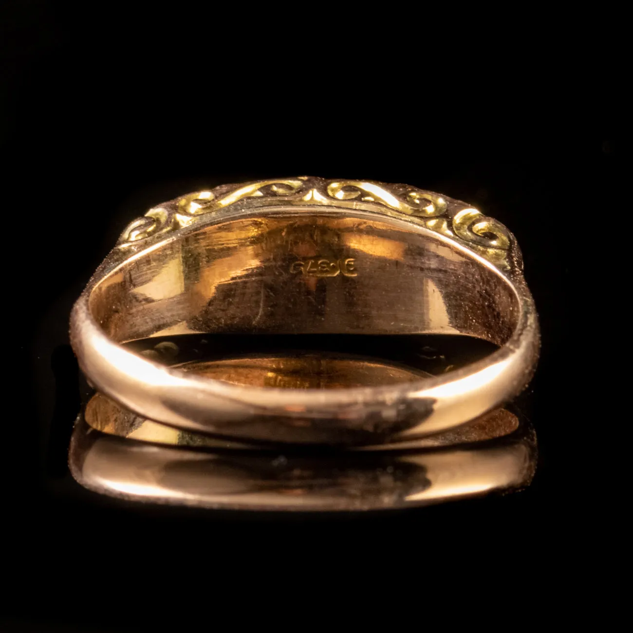 Antique Suffragette Amethyst Peridot Ring 9Ct Gold Dated 1919