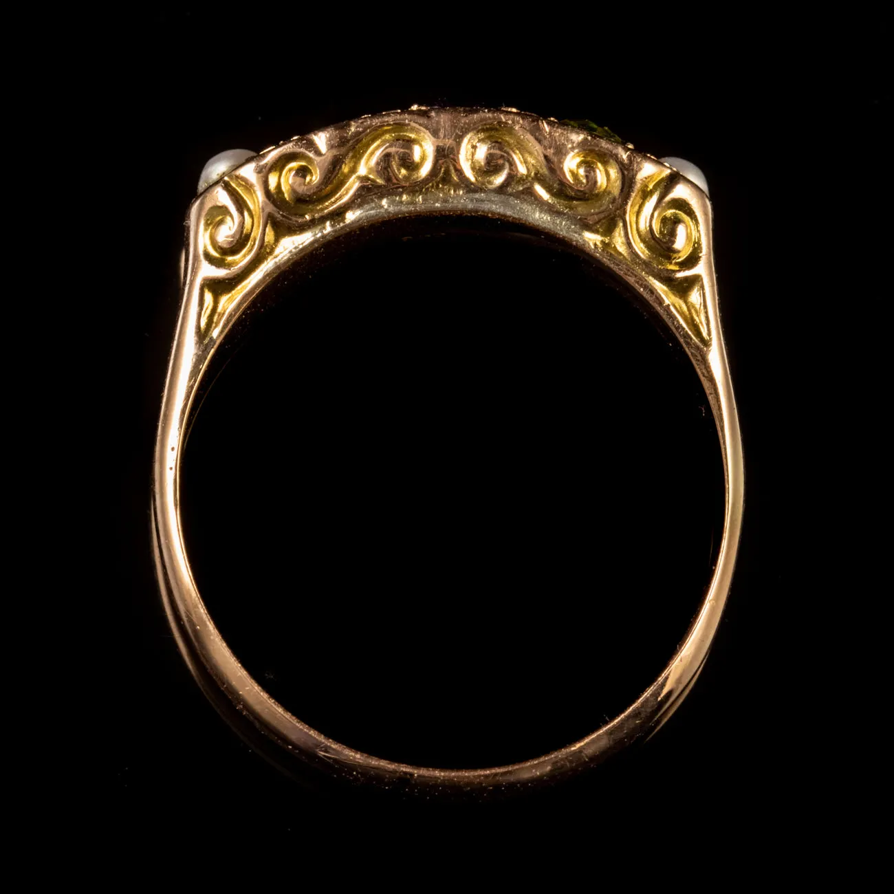Antique Suffragette Amethyst Peridot Ring 9Ct Gold Dated 1919