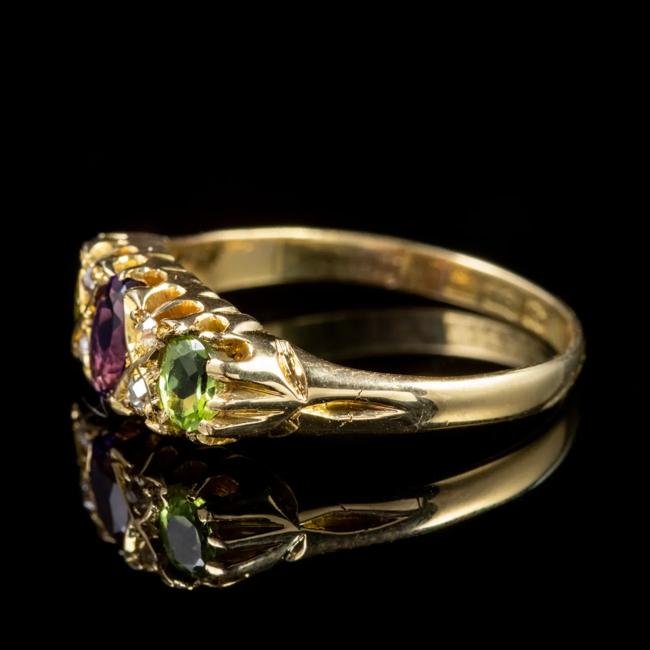 Antique Suffragette Edwardian 18Ct Gold Ring Circa 1910