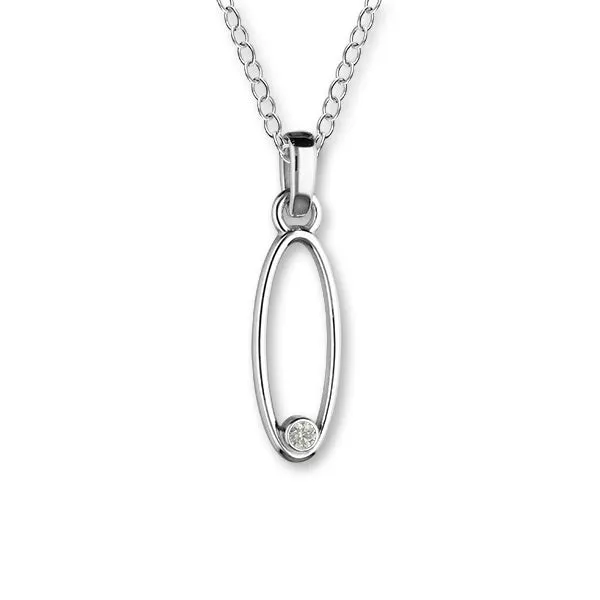April Birthstone Silver Pendant DP90 Diamond