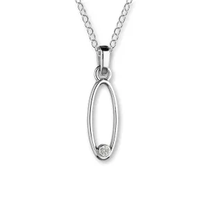 April Birthstone Silver Pendant DP90 Diamond