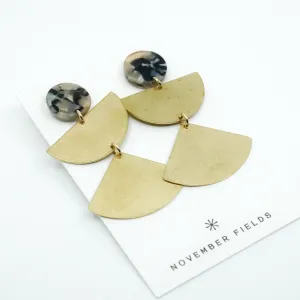 Arden Raw Brass and Resin Modern Dangle Earrings