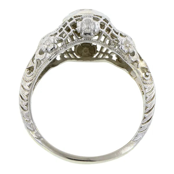 Art Deco Diamond Engagement Ring, TRB 0.16ct