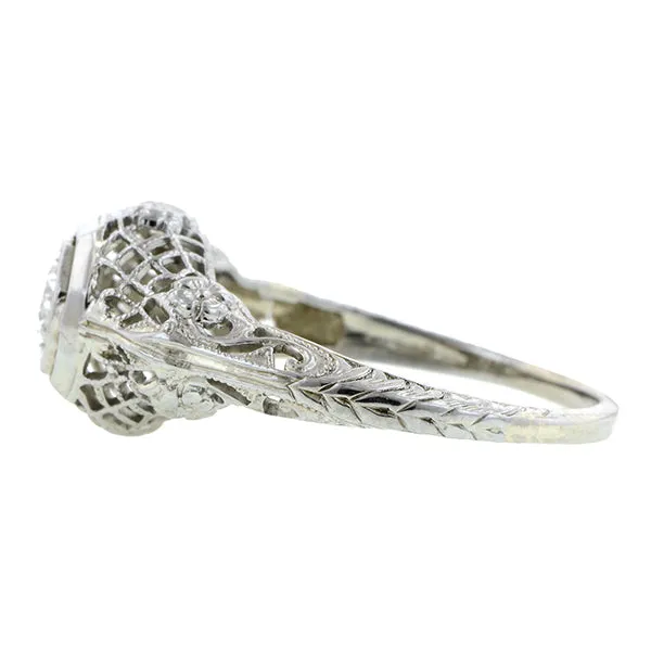 Art Deco Diamond Engagement Ring, TRB 0.16ct