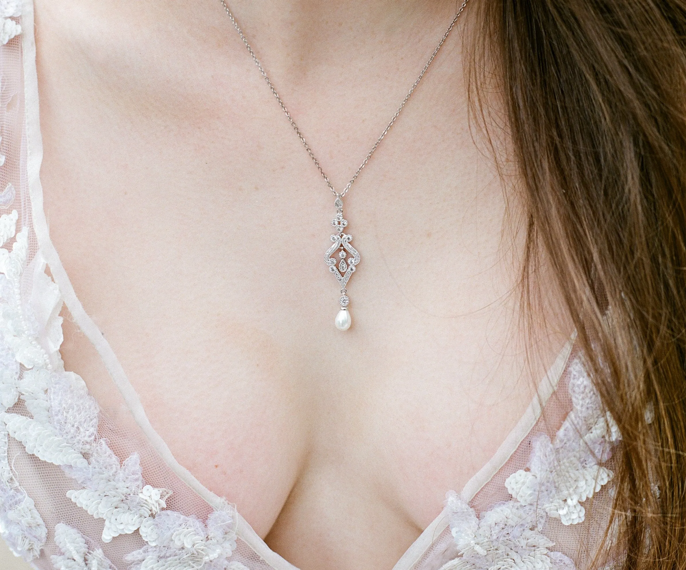 AURELIE Silver Earrings and Necklace