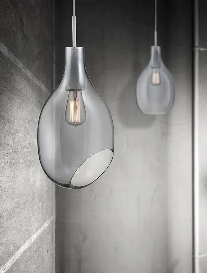 Bexl Fume Smoked Glass Single Pendant - ID 8536