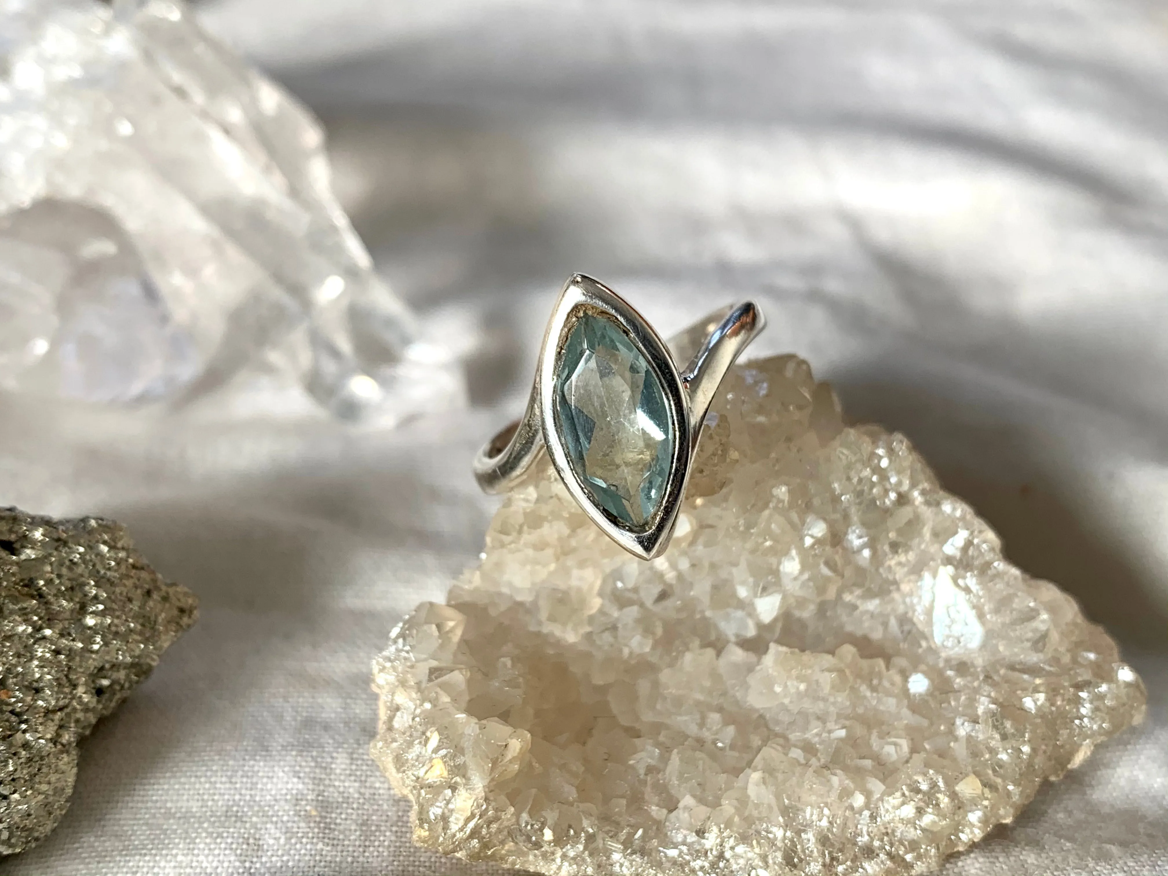 Black Onyx / Blue Topaz / Malachite Meira Ring