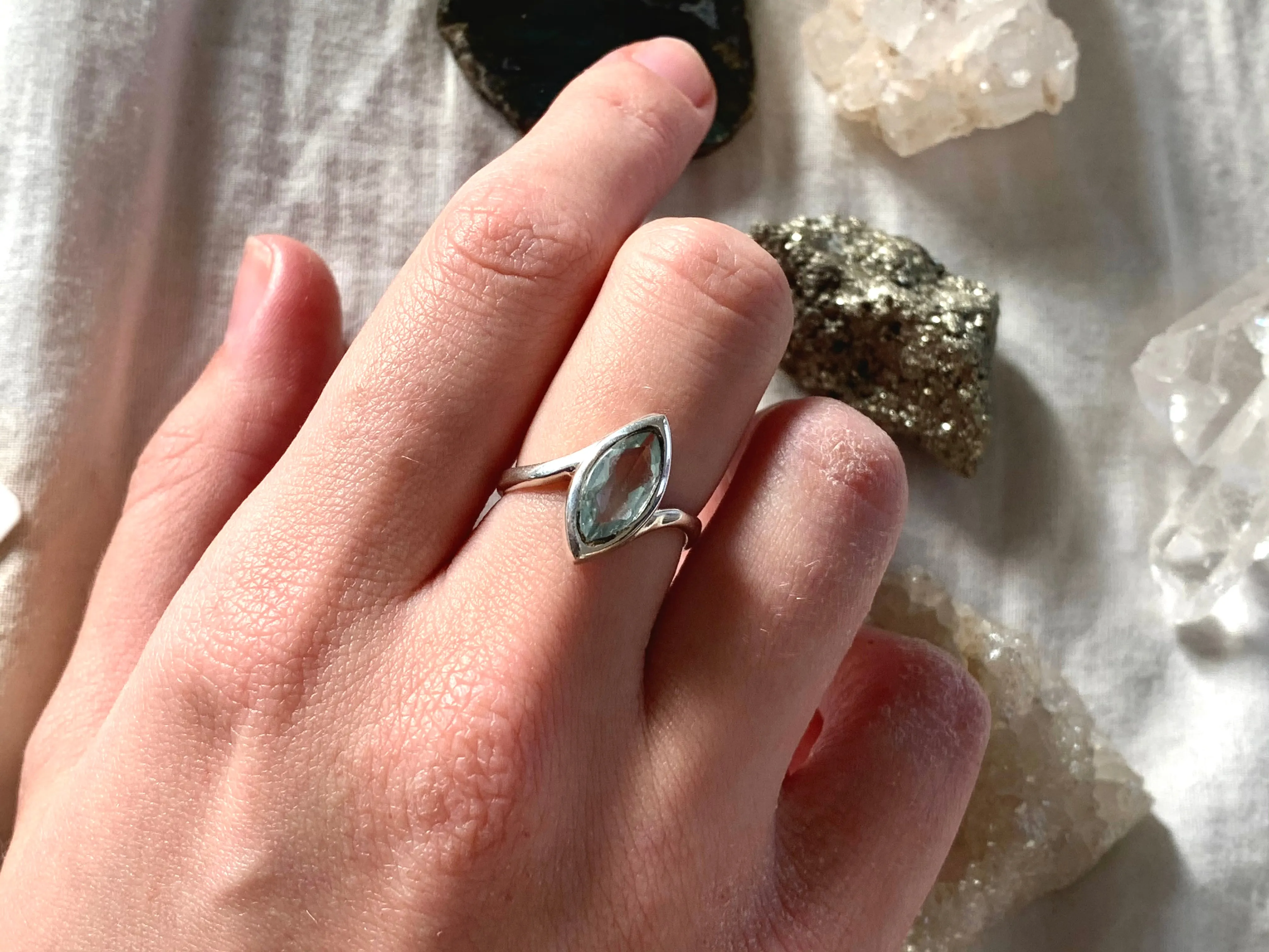 Black Onyx / Blue Topaz / Malachite Meira Ring
